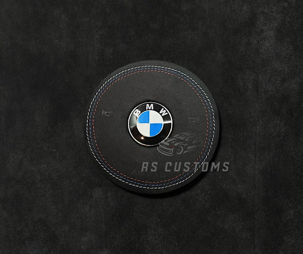 RS Customs BMW F-Series custom airbag cover for F20, F30, F32, F80, F82, F15 and other BMW F-Series models with leather, Alcantara and custom stitching options.
