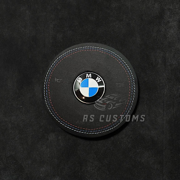 RS Customs BMW F-Series custom airbag cover for F20, F30, F32, F80, F82, F15 and other BMW F-Series models with leather, Alcantara and custom stitching options.