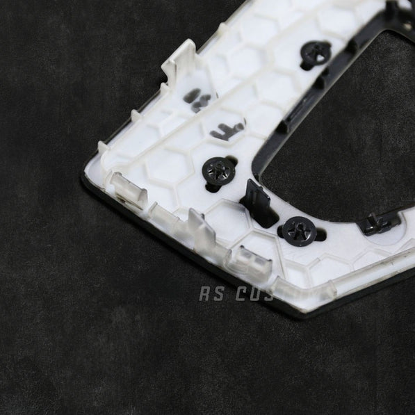 RS Customs BMW F20 F22 F23 F30 F32 F33 F36 carbon fiber gearbox surround trim replacement for LHD models, featuring genuine carbon fiber construction and OEM-style fitment.