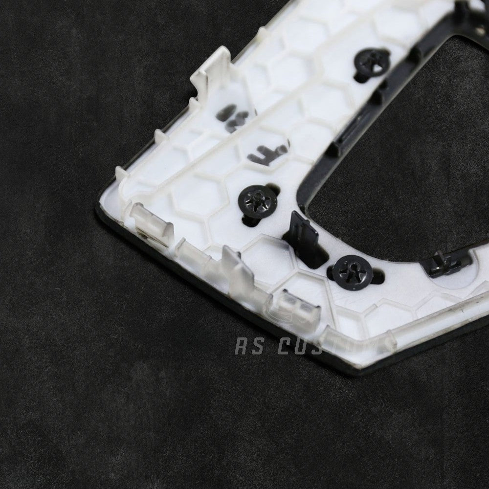 RS Customs BMW F20 F22 F23 F30 F32 F33 F36 carbon fiber gearbox surround trim replacement for LHD models, featuring genuine carbon fiber construction and OEM-style fitment.