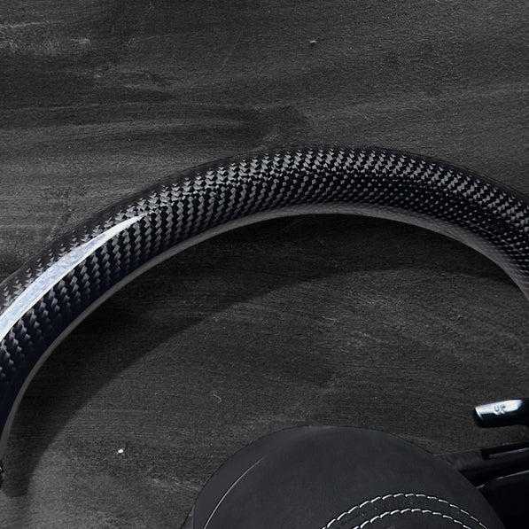 RS Customs Mercedes-AMG Dragonfly custom steering wheel with carbon fiber, Alcantara grips, multifunction buttons, optional complete airbag assembly and OEM functionality for Mercedes-Benz models from 2014+.